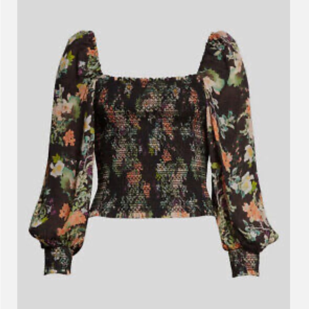 Alice + Olivia Cooper floral blouse romance black